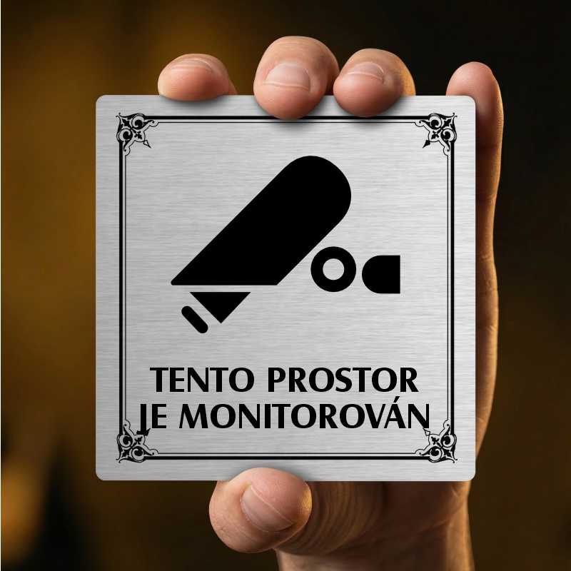 Tento prostor je monitorován, 118x118mm, stříbrná, Arizona